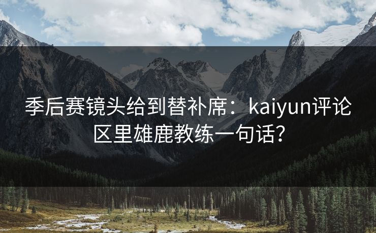 季后赛镜头给到替补席：kaiyun评论区里雄鹿教练一句话？
